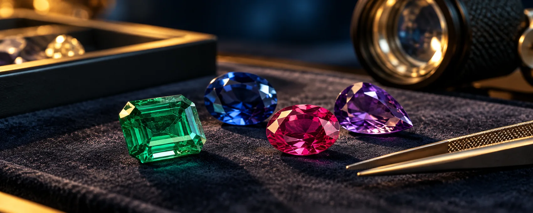 Examine gemstone identity, observable characteristics and treatment-related questions.